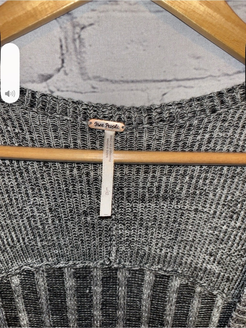 Free People Shadow Stripe Pocket Long Cardigan Size L. V Neck Boho Beachy NWT - Picture 2 of 6